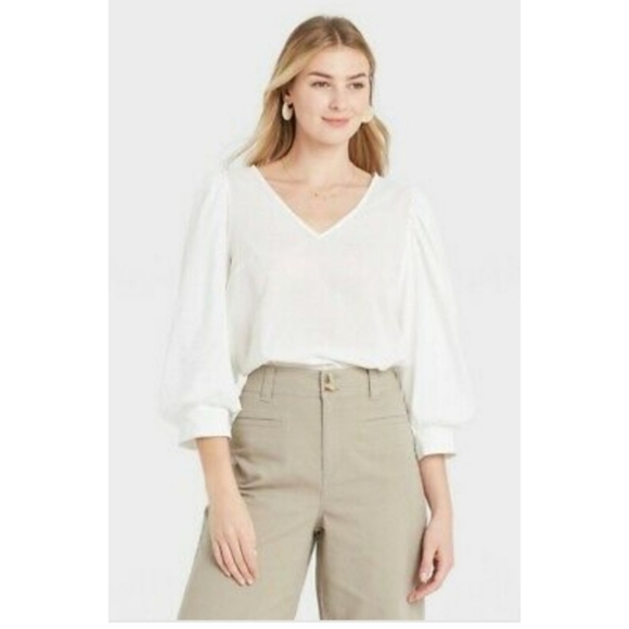 NEW A New Day 3/4 Sleeves Voile Top - Picture 1 of 10